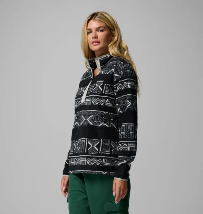 Jersey de felpa con medio cierre a presión estampado Benton Springs™ para mujer