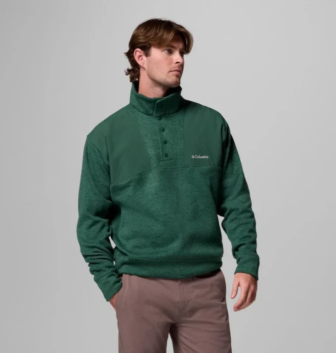Jersey de hombre Sweater Weather™ de corte holgado con medio cierre de botones a presión