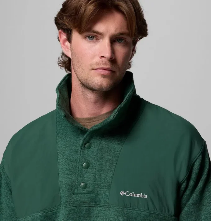 Jersey de hombre Sweater Weather™ de corte holgado con medio cierre de botones a presión
