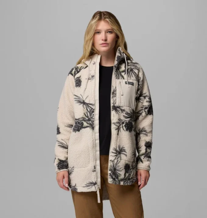 Sudadera con capucha y cremallera completa estampada Women Winter Warmth™