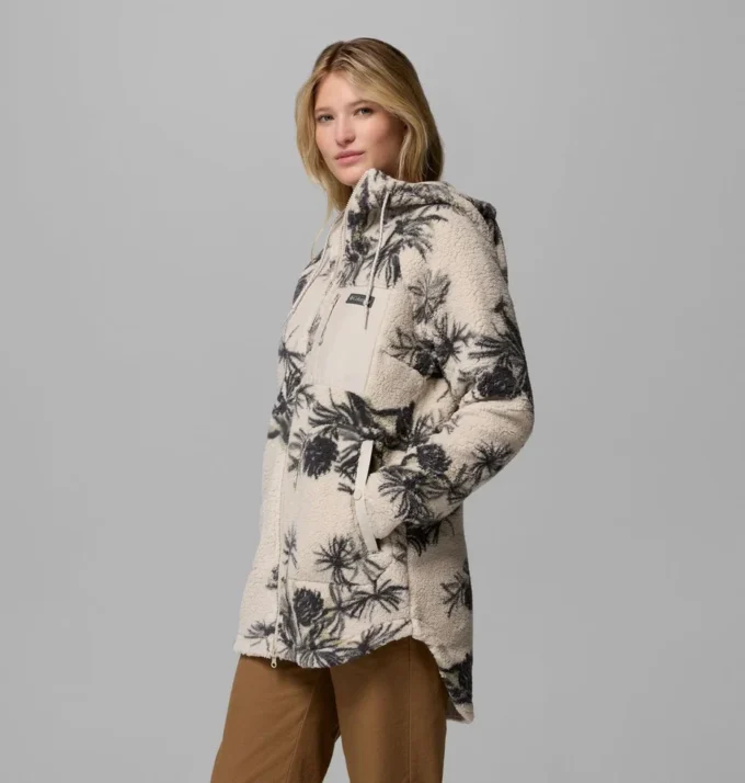 Sudadera con capucha y cremallera completa estampada Women Winter Warmth™