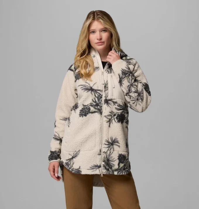 Sudadera con capucha y cremallera completa estampada Women Winter Warmth™