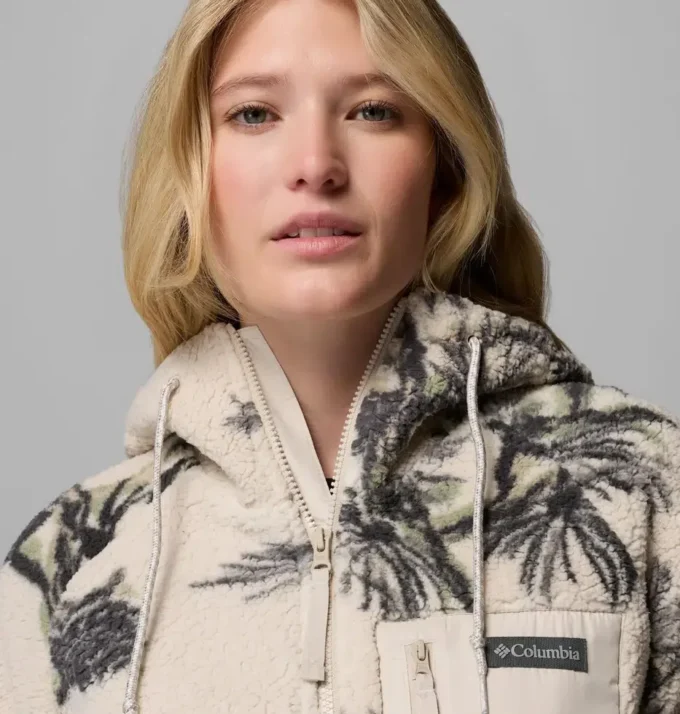 Sudadera con capucha y cremallera completa estampada Women Winter Warmth™
