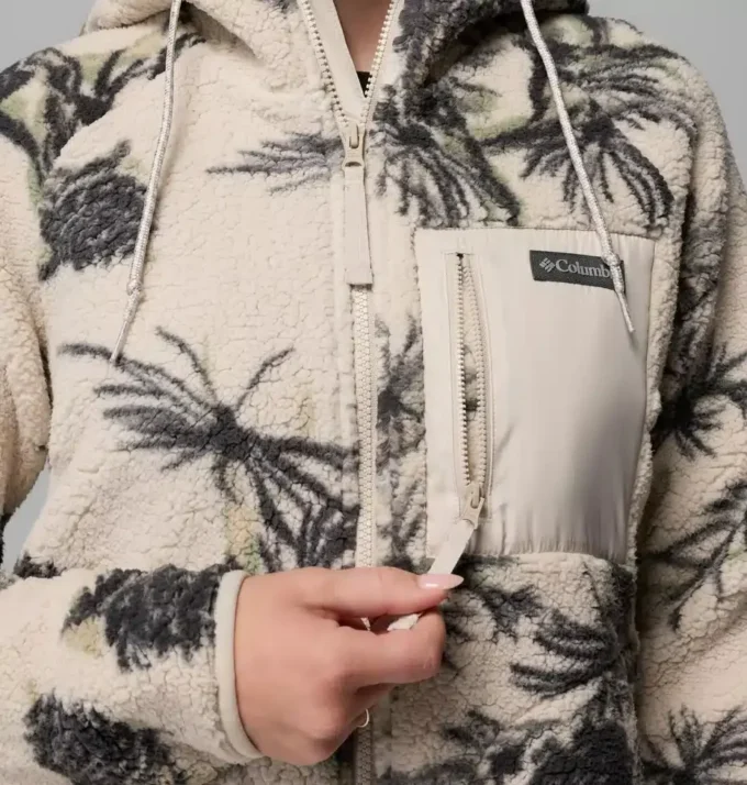 Sudadera con capucha y cremallera completa estampada Women Winter Warmth™
