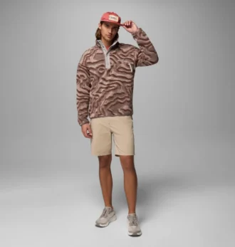 Sudadera con capucha y estampado Helvetia™ II para hombre con medio cierre a presión