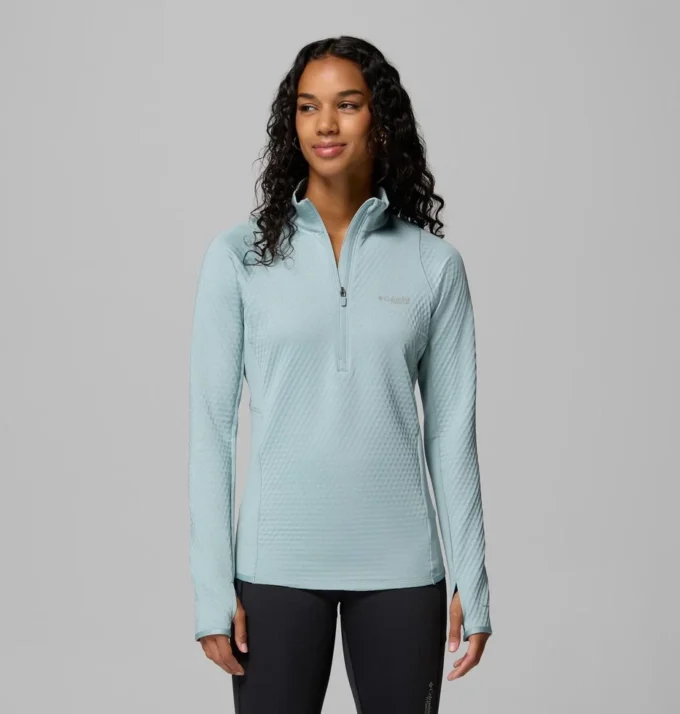 Sudadera con media cremallera Crystal Leaf™ Omni-Heat™ Helix para mujer