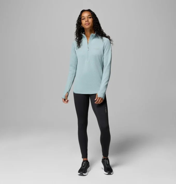Sudadera con media cremallera Crystal Leaf™ Omni-Heat™ Helix para mujer
