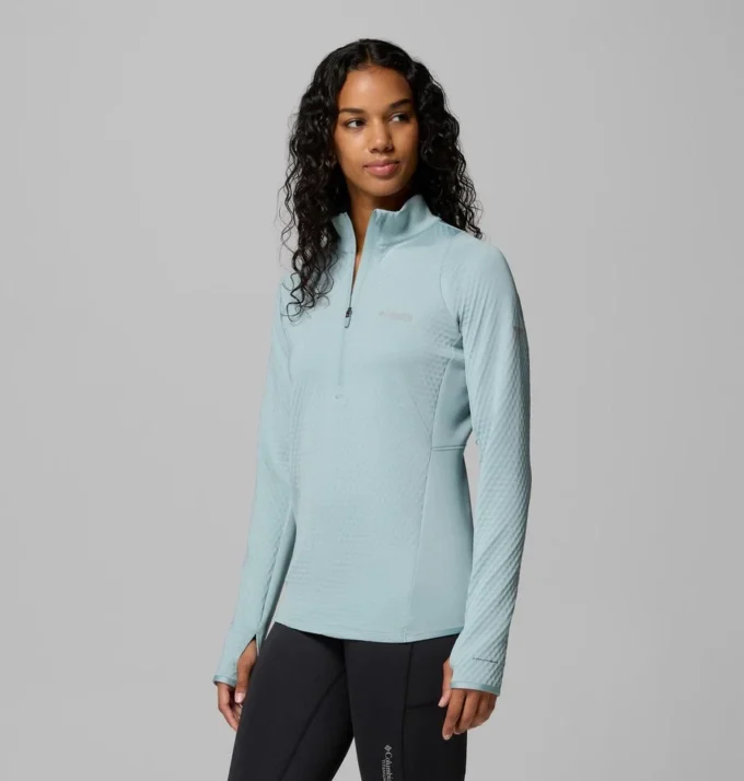 Sudadera con media cremallera Crystal Leaf™ Omni-Heat™ Helix para mujer
