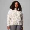 Sudadera corta con estampado Helvetia™ II y medio cierre de botones para mujer