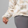 Sudadera corta con estampado Helvetia™ II y medio cierre de botones para mujer