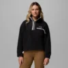 Sudadera corta de forro polar con medio cierre de botones Helvetia™ II para mujer