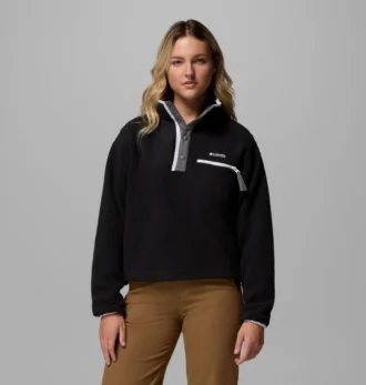 Sudadera corta de forro polar con medio cierre de botones Helvetia™ II para mujer Sudadera corta de forro polar con medio cierre de botones Helvetia™ II para mujer