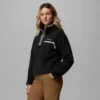 Sudadera corta de forro polar con medio cierre de botones Helvetia™ II para mujer